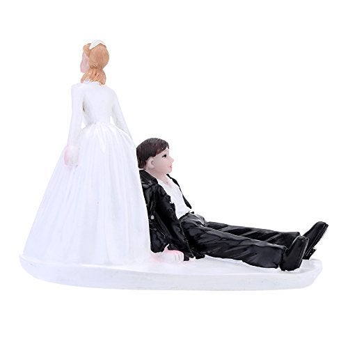 Anself Synthetic Resin Bride & Groom Wedding Cake Topper Romantic Wedding Party Decoration Adorable Figurine Craft Gift - Image 4