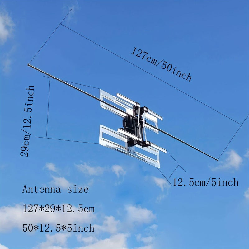 VHF UHF FM Broadcast Television Phased Array Antenna TLTEN A Supports Terrestrial High Definition Standard Definition TV Signals VHF 170 230Mhz UHF 470 860Mhz FM Radio 85 108Mhz 33 Feet Coaxial Cable 75 Ohm Output - Image 2