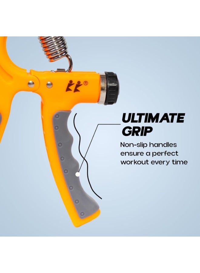 KONEX Adjustable Hand Gripper Strengthener for Men & Women | Hand Exercise Equipment for Home and Gym Workouts (With Counter, Orange) - Image 5