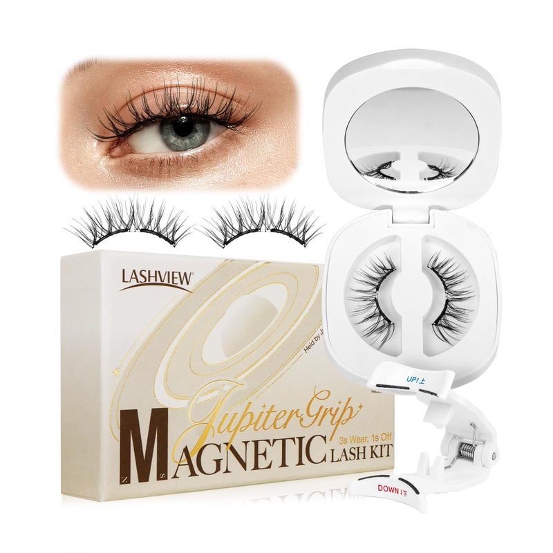 LASHVIEW Upgrade Soft Magnetic Eyelashes Natural Look, Reusable Magnetic Eyelashes with Applicator, No Glue Needed Lashes Kit, Easy to Wear and Remove CT01 - Image 1