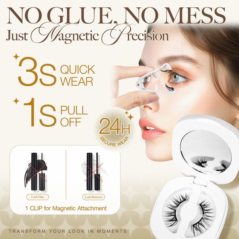 LASHVIEW Upgrade Soft Magnetic Eyelashes Natural Look, Reusable Magnetic Eyelashes with Applicator, No Glue Needed Lashes Kit, Easy to Wear and Remove CT01 - Image 4