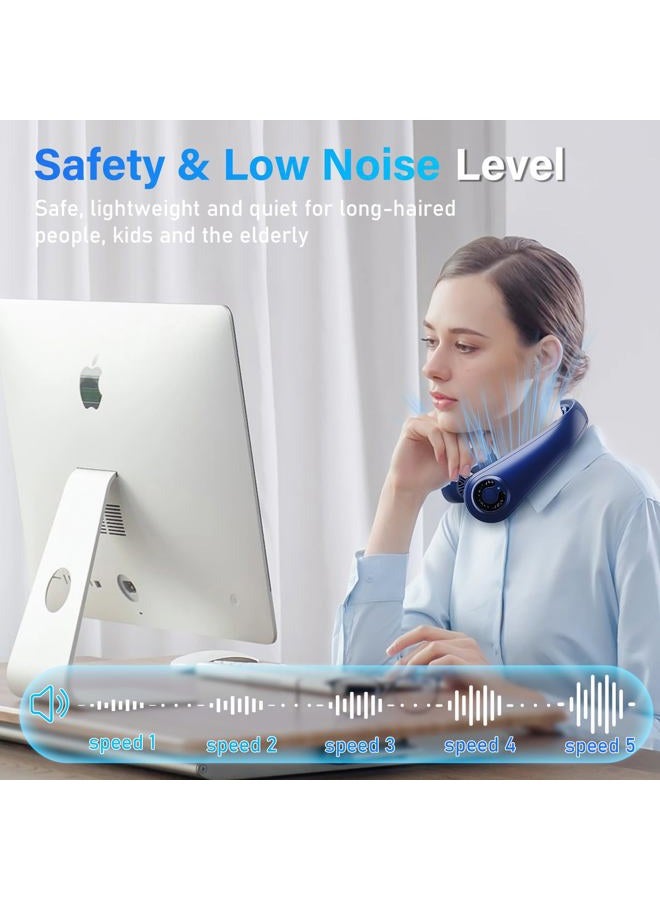 EYERZ Neck Fan - Portable Neck Fan with Neck Support, 5 Speeds, All Around Airflow, Hand-free Bladeless Personal Cooling Fans, Rechargeable Wearable Air Conditioner for Outdoor, Indoor, Travel, Hot Flashes - Image 4