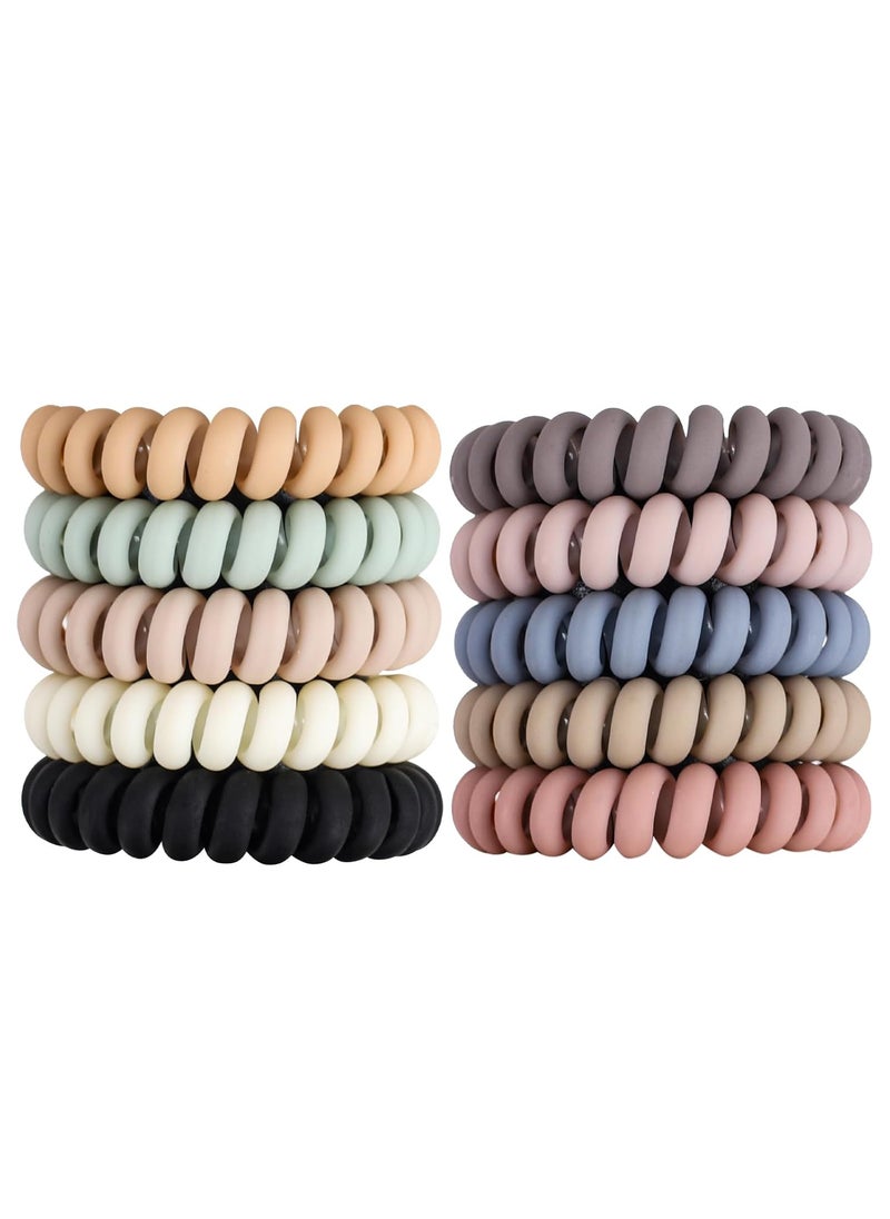 79STYLE 79STYLE 30pcs Spiral Hair Ties No Crease Coil Hair Ties Platics Coiled Phone Cord Ponytail Holder Large Sprial Hair Scrunchies For Women Thick Curly Hair Girls 