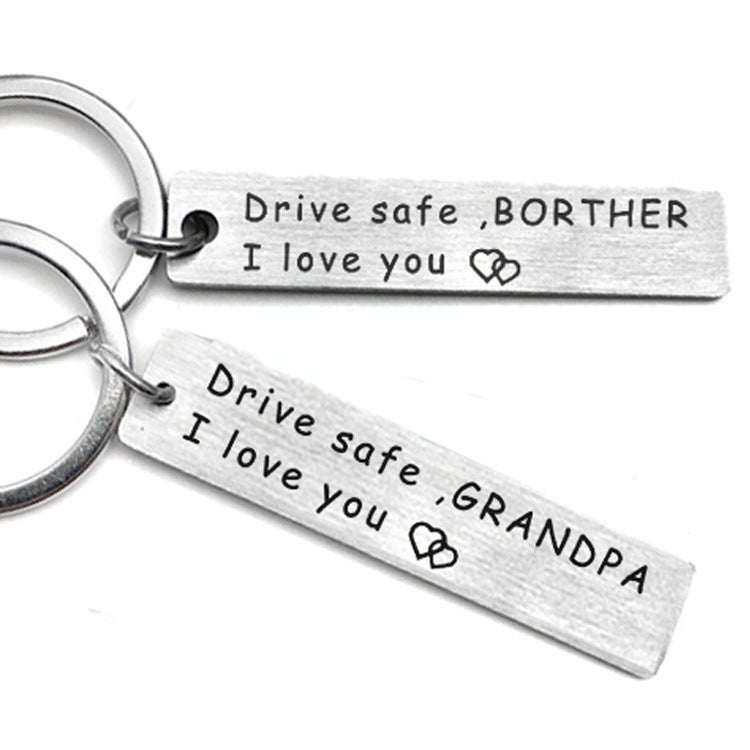 Family Warm And Good Driving Drive Safe Stainless Steel Keychain 8 - Image 2