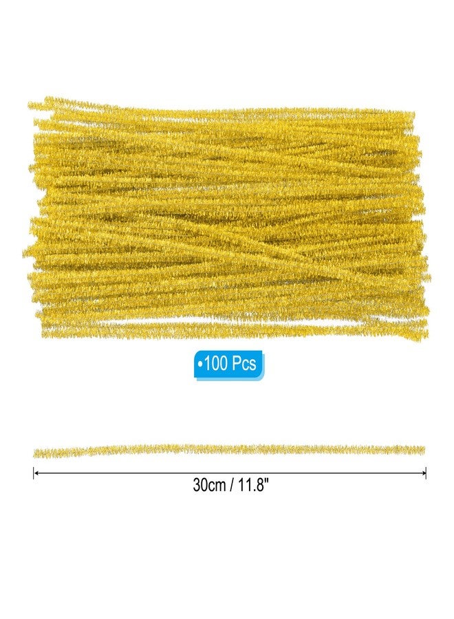 PATIKIL 30cm/11.8" Pipe Cleaners Chenille Stem, 100Pcs Glitters Fuzzy Sticks Pipe Cleaner Craft Supplies for DIY Art Creative Decoration Projects, Yellow - Image 2