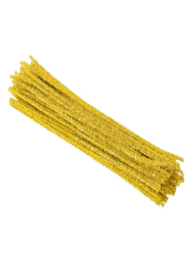 PATIKIL 30cm/11.8" Pipe Cleaners Chenille Stem, 100Pcs Glitters Fuzzy Sticks Pipe Cleaner Craft Supplies for DIY Art Creative Decoration Projects, Yellow - Image 1