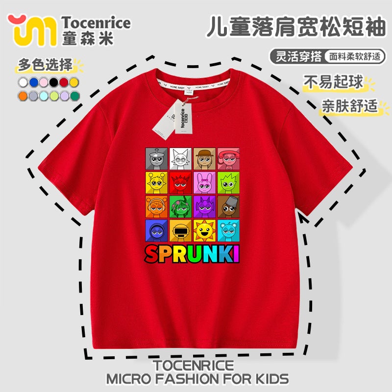 Rhythm Box T-Shirt Children'S Short Sleeve Clothes Sprunki Music Box Top Cotton Summer Half Sleeve For Boys And Girls - Image 5
