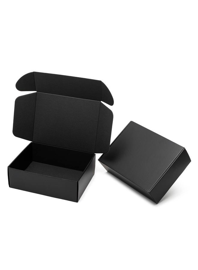 Mcfleet 24 Pack 12x9x4 Black Corrugated Shipping Boxes for Small Business - Flat Mailing Boxes for Lockable Tabbed Documents - Image 1