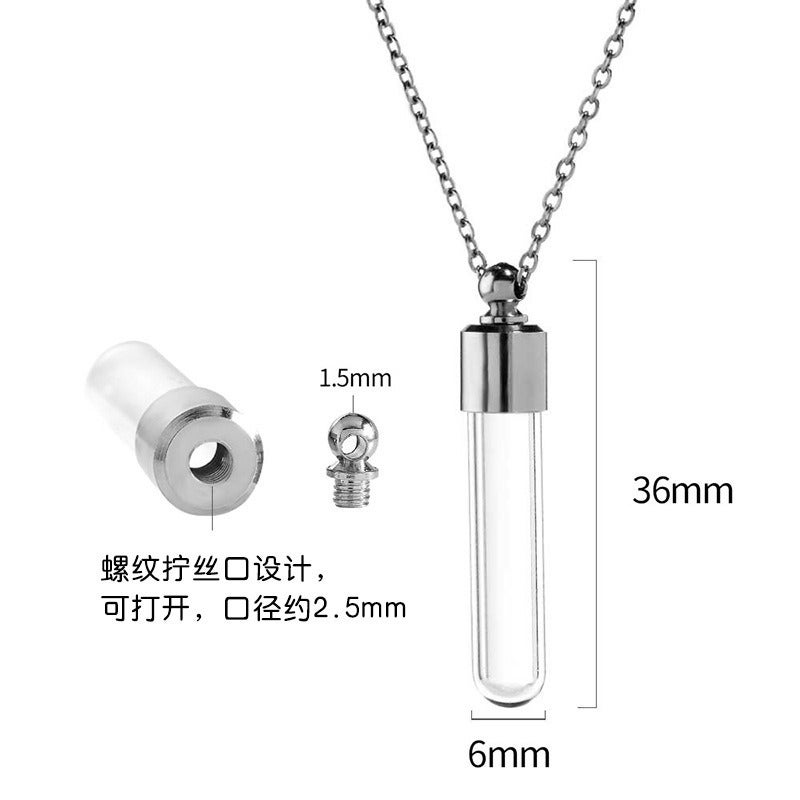 Manufacturer Mini Wishing Glass Bottle Necklace Twist Wire Openable Drift Bottle Pendant Fetal Hair Bottle Pendant - Image 3