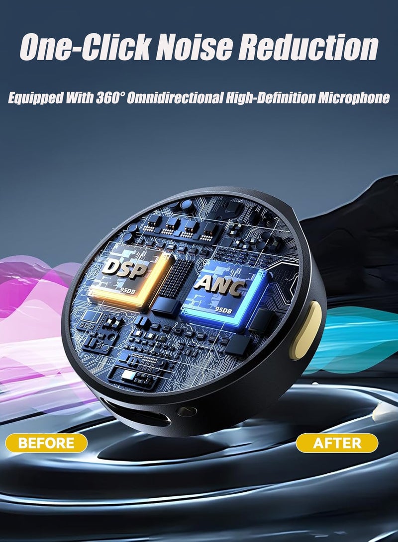 هيروكس ميكروفون لافالير لاسلكي لأجهزة iPhone/Android مع USB C (2 TX + 1RX + 1 محول Apple + حافظة شحن)، ميكروفون صغير مع خاصية إلغاء الضوضاء، بطارية طويلة، للمقابلات والبث وتسجيل الفيديو - Image 4