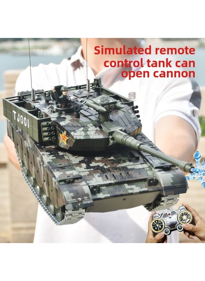 Generic - Remote Control Tank Toy 2.4G Cannon Launching Metal Crawler Charging Electric Simulation Battle Off-road Vehicle Model-Color: 9-way Remote Control Tank - Image 1