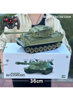 Remote Control Tank Toy 2.4G Cannon Launching Metal Crawler Charging Electric Simulation Battle Off-road Vehicle Model-Color: 9-way Remote Control Tank