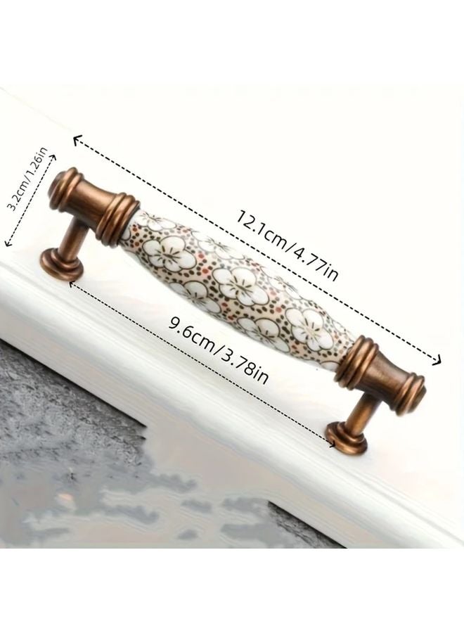 مقابض خزفية من البرونز العتيق بنمط العنب 4 قطع، إكسسوارات عتاد مطبخ - Image 4