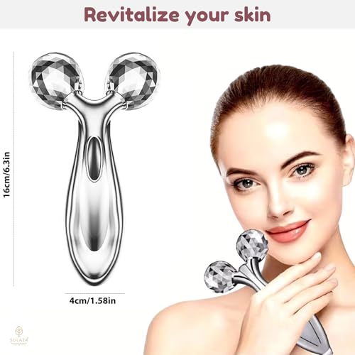Solaza 3-in-1 Beauty Set I 3D Roller Massager, Face Ice Roller and Facial Razors I Face Full Body Massage for Skin Lifting, Tightening, Wrinkle Remover Skin & Relaxation - Image 2
