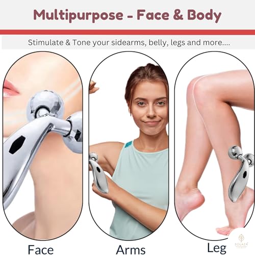 Solaza 3-in-1 Beauty Set I 3D Roller Massager, Face Ice Roller and Facial Razors I Face Full Body Massage for Skin Lifting, Tightening, Wrinkle Remover Skin & Relaxation - Image 4