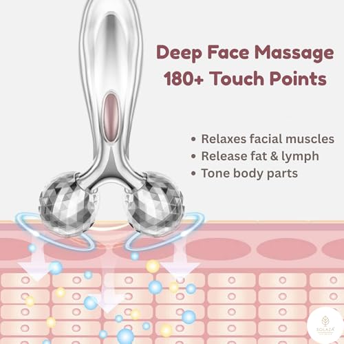 Solaza 3-in-1 Beauty Set I 3D Roller Massager, Face Ice Roller and Facial Razors I Face Full Body Massage for Skin Lifting, Tightening, Wrinkle Remover Skin & Relaxation - Image 3
