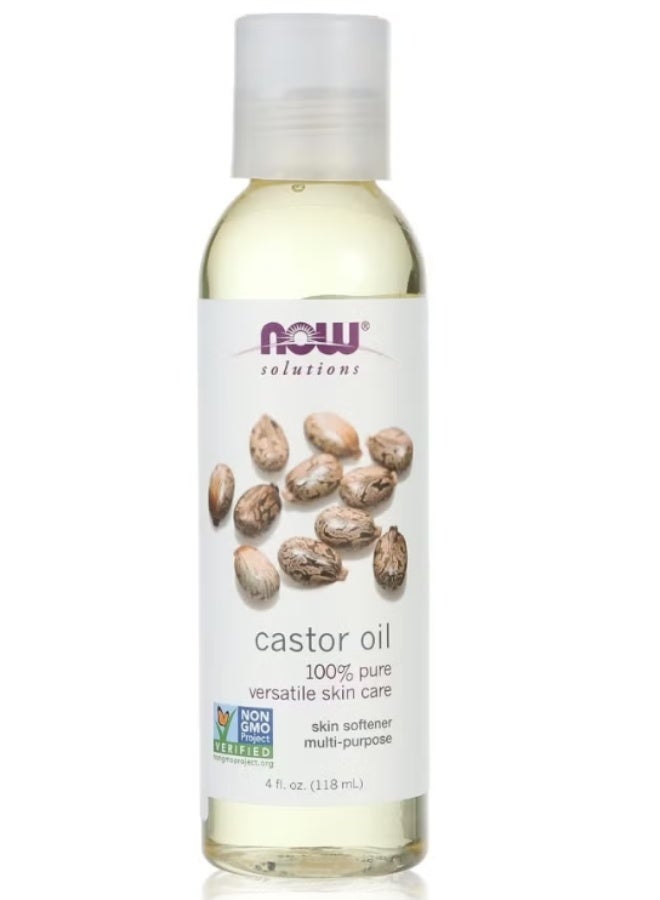 NOW Solutions Castor Oil 118ml – 100% Pure Natural Moisturizing Oil - Image 1