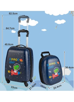 Generic Kids Carry On Luggage Set, Hard Shell Travel Luggage W/Backpack, Hardside Rolling Suitcase W/Spinner Wheels, Kids Luggage and Backpack, for Boys Toddlers Children  - Image 2
