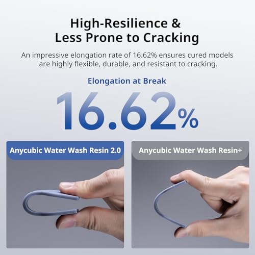 ANYCUBIC Water Washable 3D Printer Resin 2.0, 405nm High Precision 3D Resin, Low Shrinkage Photopolymer Resin for 4K/8K/12K Capable LCD DLP Resin 3D Printer (Grey + Grey, 2000g) - Image 4