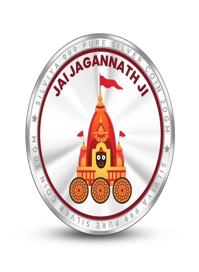 Silviya BIS Hallmarked Round Lord Jagannath 999 Pure Silver Coin (20 Gm) : Puri Rath Yatra Gift | Hindu Deity | Temple Offering | Devotional Gift | With Certificte of Authenticity - Image 3