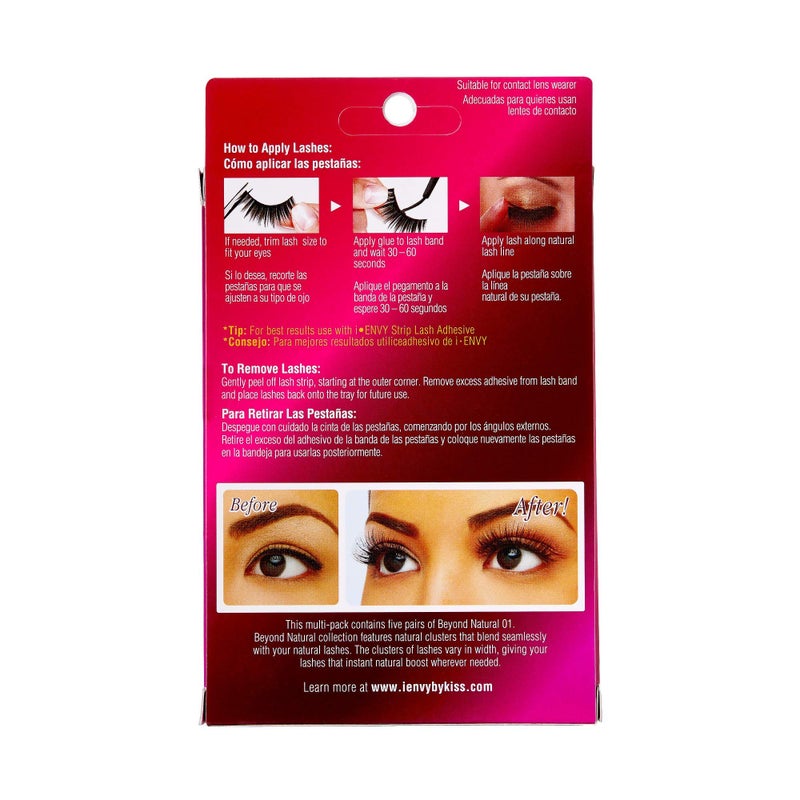 i.Envy i-ENVY 5 Pairs Demi Wispies False Lashes Multi Pack Natural Look Premium 100% Human Hair Fluffy Eyelashes, Volume & Curl, Lightweight, Comfortable, Reusable (3 PACK) - Image 3