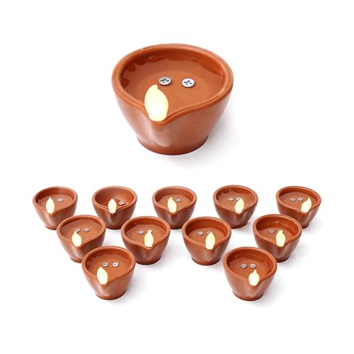 EYUVAA LABEL LED Water Diyas for Office & Home Decoration | Water Sensor Diya for Diwali Decoration (Pack of 24) - Image 1