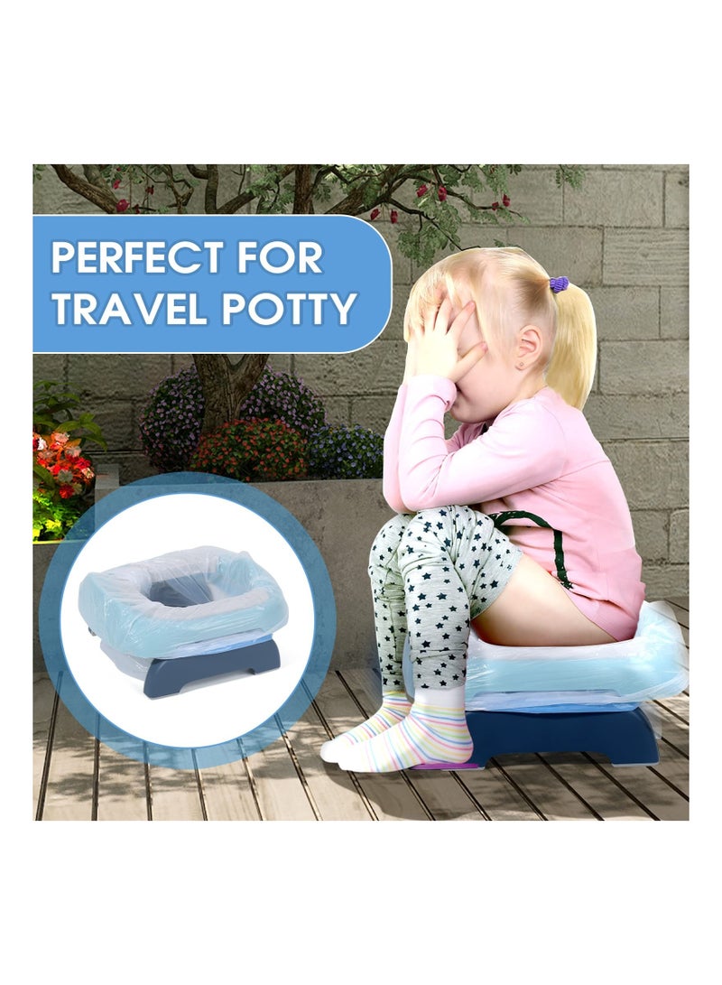 Excefore 50 Pcs Potty Bags for Portable Toilet Universal Potty Chair Liners with Drawstring 17"x19" Potty Liners Disposable Training Toilet Seat Cleaning Bags for Kids Toddlers Adults Pets Outdoors - Image 5