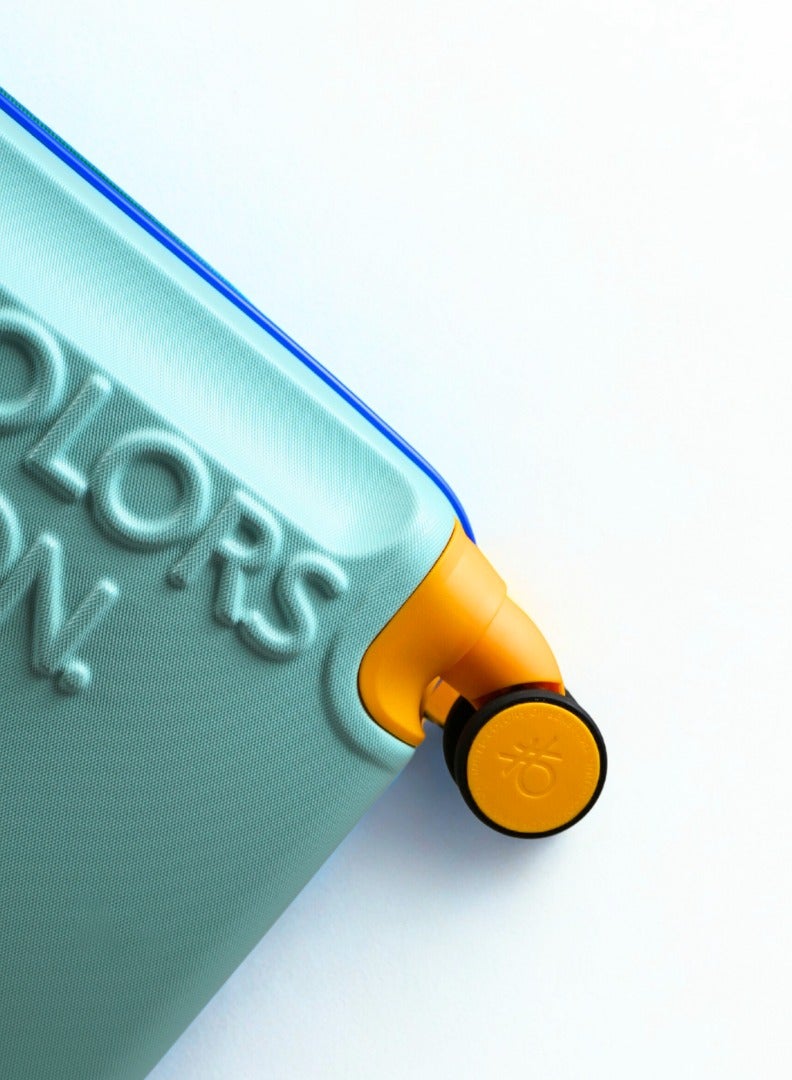 UNITED COLORS OF BENETTON BNTA-203X 28 Inch- Checked Luggage with TSA Lock| Material- Acrylonitrile Butadiene Styrene| Adjustable Trolley Handle | Smooth Dual Wheels 360degree rotate| LIGHT BLUE - Image 4