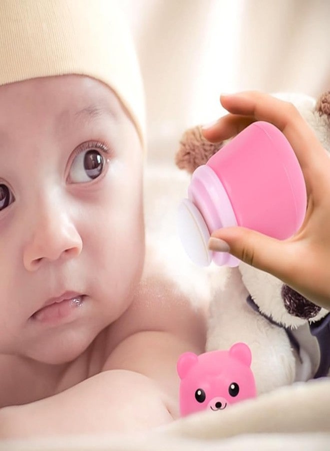 KALRA MAGIC® Baby Powder Puff with Storage Box – Soft Round Cotton Puff with Protective Lid & Cute Bear Design | Hygienic Powder Applicator for Newborns & Infants (KM-BPP-BEAR-PINK) - Image 4