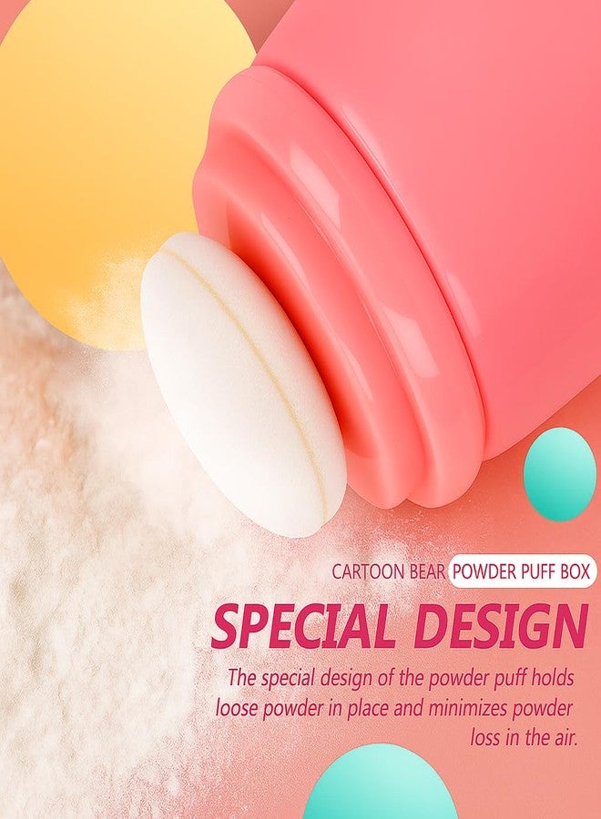 KALRA MAGIC® Baby Powder Puff with Storage Box – Soft Round Cotton Puff with Protective Lid & Cute Bear Design | Hygienic Powder Applicator for Newborns & Infants (KM-BPP-BEAR-PINK) - Image 3