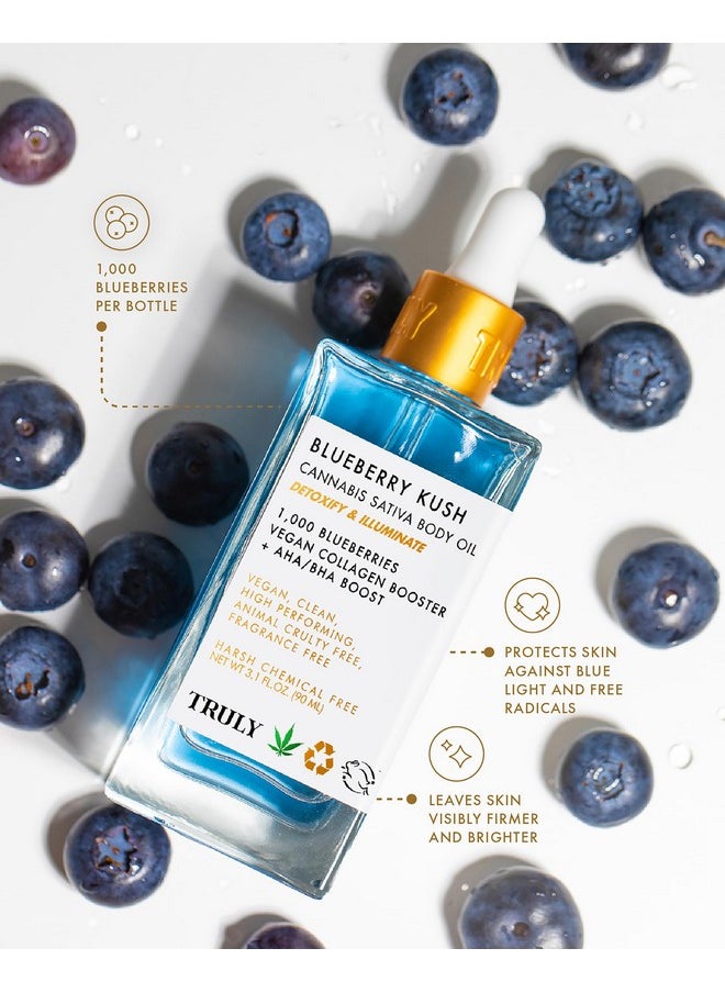 Truly - Beauty Blueberry Kush Body Oil With Hydroxy Acids - Hydrating After Bath Oil - Anti-Aging Body Oil Moisturizer For More Youthful And Radiant Skin - 1.7 Fl. Oz - Image 1