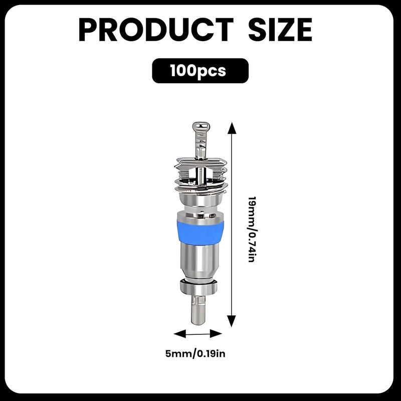 Gabrella 100 قطعة صمام أساسي لـ R410 و R32 و R22، صمام أساسي مطلي بالنيكل والنحاس، قطعة بديلة مثالية لأنظمة التبريد وتكييف الهواء، عالي الضغط مع ختم التفلون - Image 2