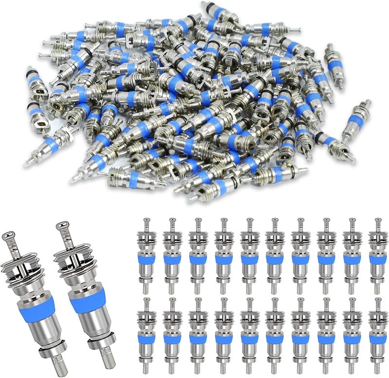 Gabrella 100 قطعة صمام أساسي لـ R410 و R32 و R22، صمام أساسي مطلي بالنيكل والنحاس، قطعة بديلة مثالية لأنظمة التبريد وتكييف الهواء، عالي الضغط مع ختم التفلون - Image 1