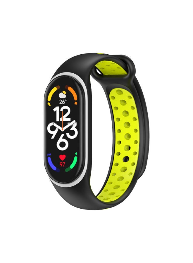 For Xiaomi Bracelet 7/6/5 Universal Wristband 2-color Nike Sports Wind Replacement Band Xiaomi Bracelet 7/6/5 Universal Wristband-Color:Black And White-Specifications:Meters 7/6/5 General