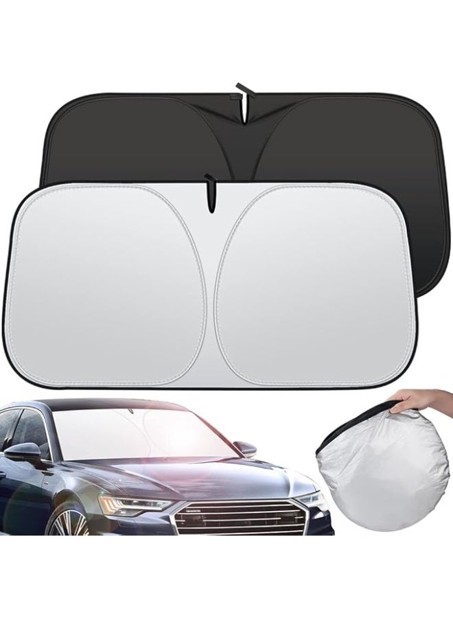 Generic 142 * 80CM Foldable Car Windshield Sunshade, Front Windshield Reflective Sunshad with Storage Pouch, Car Front Window for Top Blocks UV Rays and Sun Heat Protection, Keeps Vehicle Cooler - Image 1