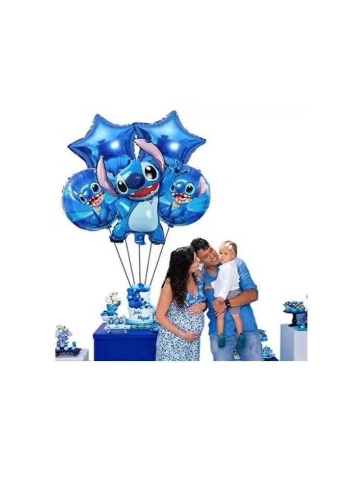 RATSAW 5 piece Stitch shaped aluminum film balloon decoration set - Image 5