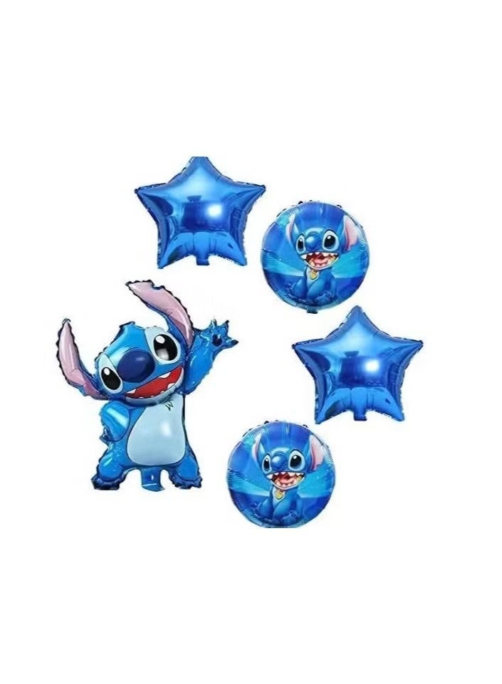 RATSAW 5 piece Stitch shaped aluminum film balloon decoration set - Image 2