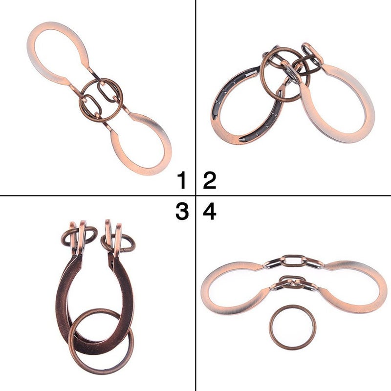 SHUYUE Classical Metal Horseshoe Puzzle Traditional Brain Teaser Puzzles Jigsaw Toy (Bronze, Normal) - Image 2