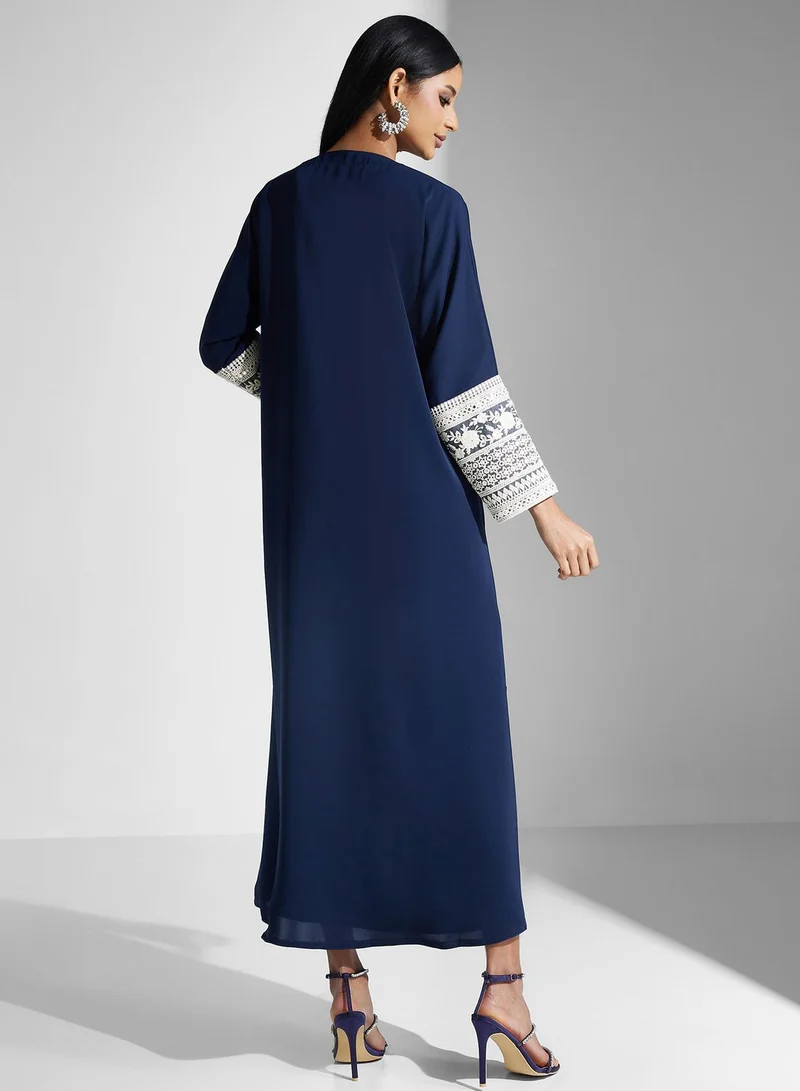 Meem by Mariyah Embellished Sleeve Abaya