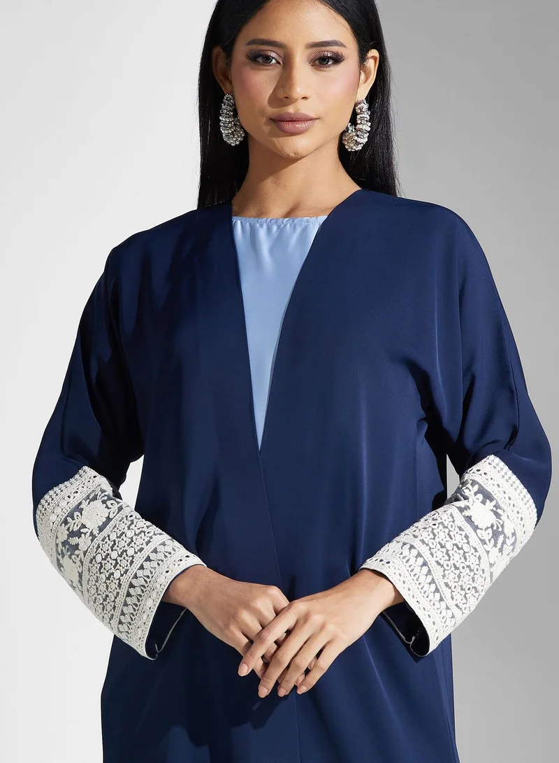 Meem by Mariyah Embellished Sleeve Abaya