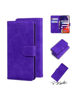 Generic Case Cover For Samsung Galaxy Quantum 2 / A82 5G Skin Feel Pure Color Flip Leather Phone Case Purple 