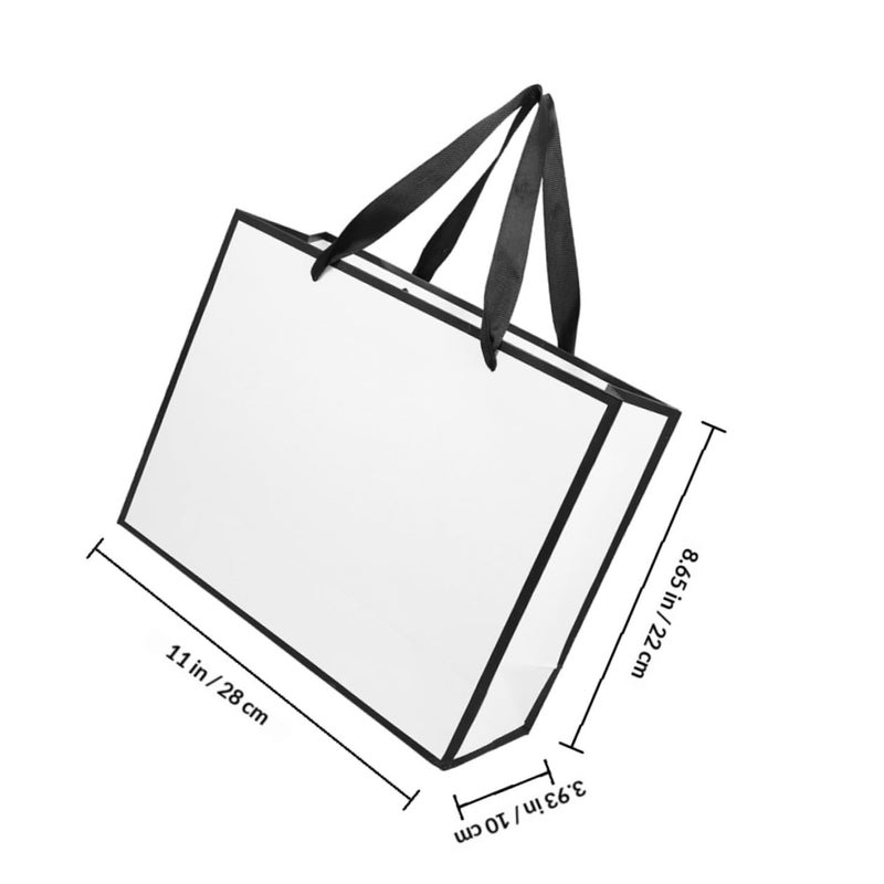 White Cardboard Tote Bags with Handles 20pcs 28x10x22cm for Party Favors Retail Merchandise - Image 3