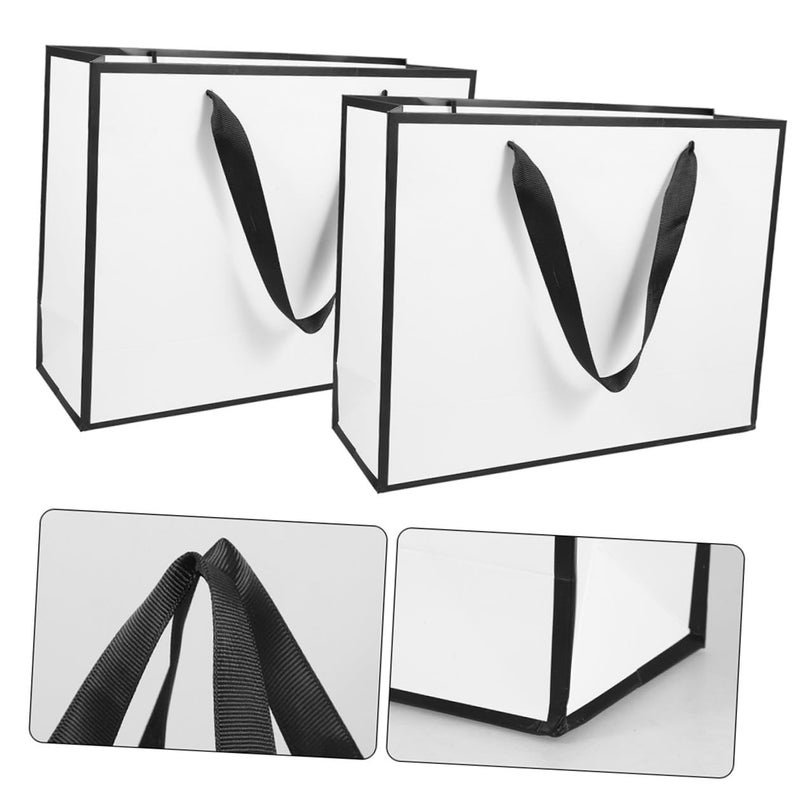 White Cardboard Tote Bags with Handles 20pcs 28x10x22cm for Party Favors Retail Merchandise - Image 5