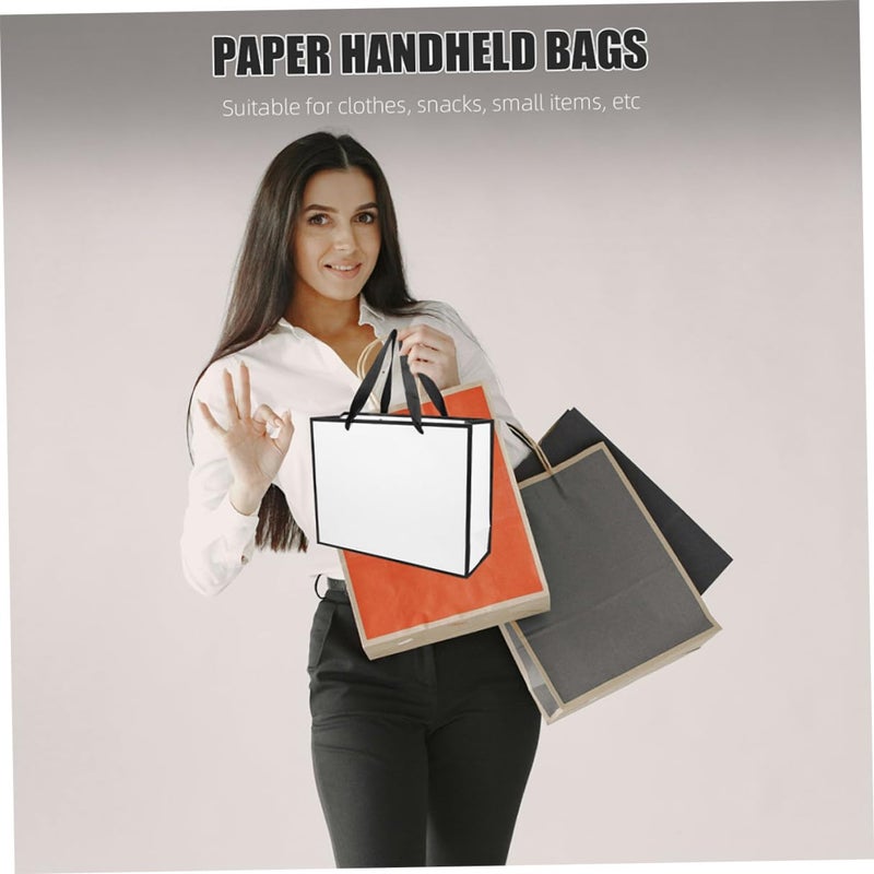 White Cardboard Tote Bags with Handles 20pcs 28x10x22cm for Party Favors Retail Merchandise - Image 4