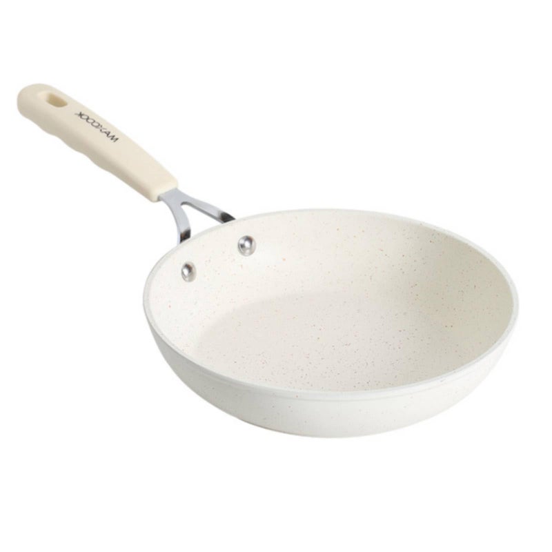 MAXCOOK Mini Nonstick Egg Pan 63 Inch Omelet Pan Small Single Serve Egg Nonstick Skillet Medical Stone Coating Cookware with HeatResistant Handle 16 cm White