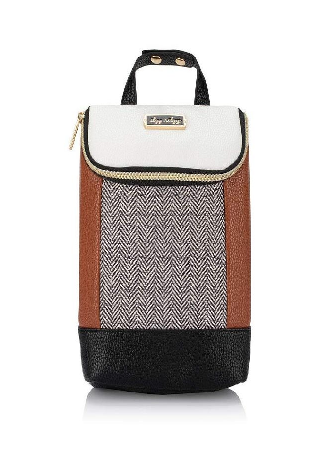 Itzy Ritzy Itzy Ritzy Insulated Bottle Bag - Keeps Bottles Warm or Cool - Holds 3 Bottles & Features Interior Pocket for Ice Pack (Not Included), Coffee and Cream, 12 inches  - Image 1