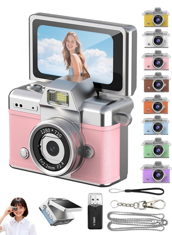ماكرايستورم كاميرا سلاسل المفاتيح ، كاميرا رقمية محمولة 1080P مع 1.47 "فليب LCD وفلاش ، كاميرا جيب قابلة للجمع للسفر ، الحفلات ، عيد الميلاد - Image 1