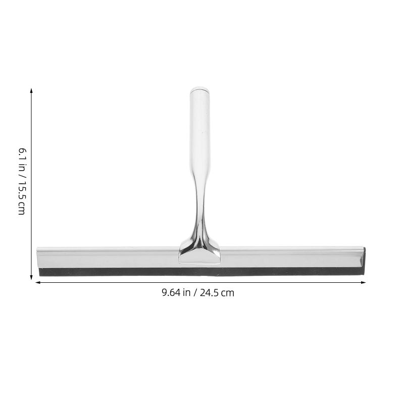 Mipcase Handheld Glass Squeegee For Shower Doors And Car Windshields With Adhesive Hook Small Silver Window Scraper For Bathroom And Automotive Glass Cleaning - Image 3