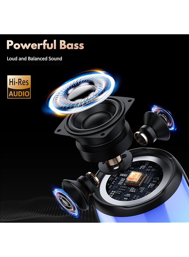erorex Speaker With Mic System For Singing Portable Bluetooth Speakers With Dazzling Light And 2 Wireless Microphones For Adults Mini Karaoke Set For Home Birthday Gifts Toys For Girls Boys Party  - Image 2