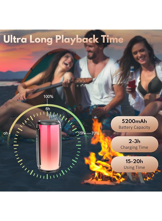 erorex Speaker With Mic System For Singing Portable Bluetooth Speakers With Dazzling Light And 2 Wireless Microphones For Adults Mini Karaoke Set For Home Birthday Gifts Toys For Girls Boys Party  - Image 5